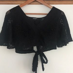 WORN ONCE! Crop lace top from Express